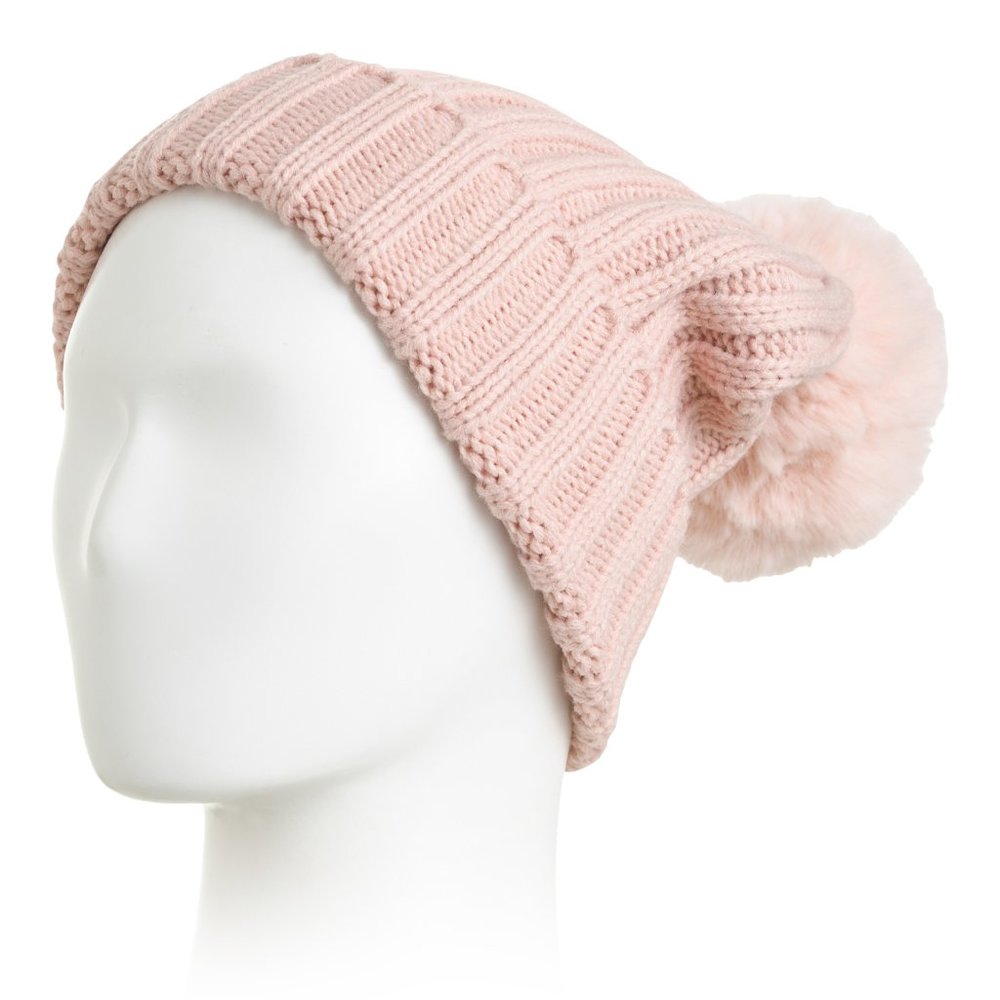 VINCE CAMUTO Faux Fur Pom Beanie
